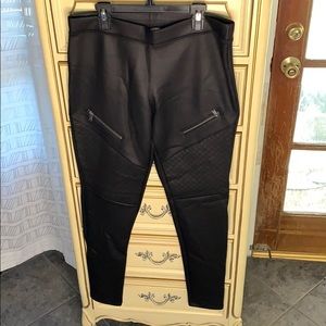 Black faux leather leggings